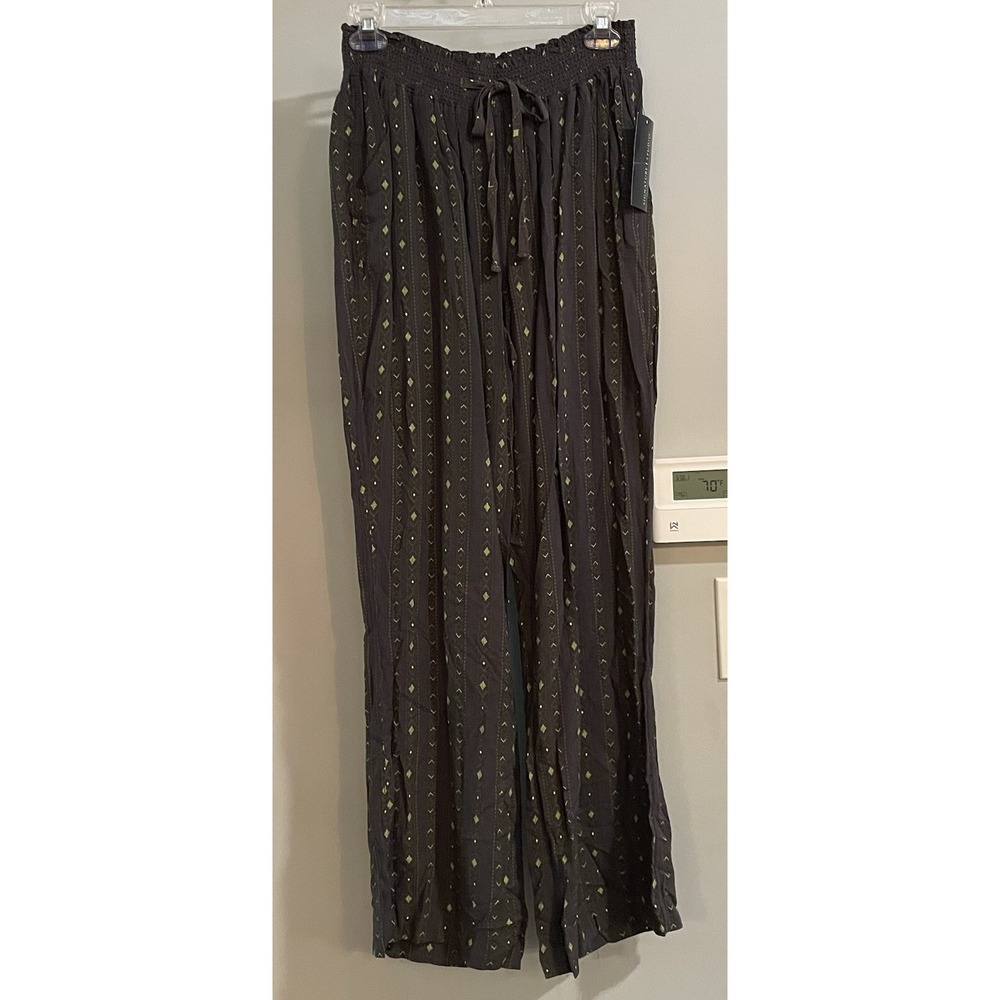 Signature Studio Pants Geometric Stripe Pull-On Casual Womens Large New